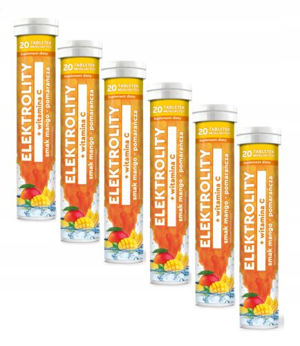 Elektroliti z vitaminom C z okusom manga in pomaranče - 6 paketov po 20 šumečih tablet