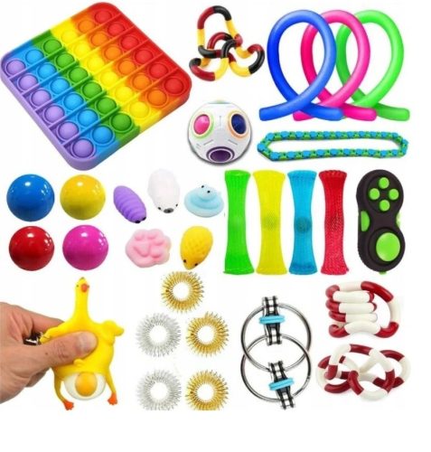MIRNI KOMPLET SENZORIČNIH IGRAČ FIDGET POP IT