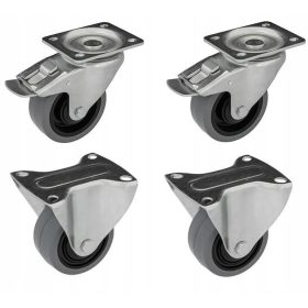 Zestaw 80 mm 4 kosi gumijasto kolo MOCNO 550 KG zoga