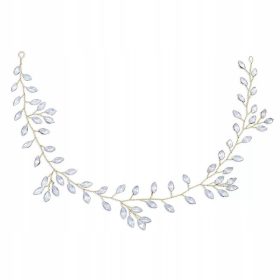 Opaska Crystal Lux z zlatimi kristali in cirkoni za lase