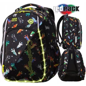 Večnamenski šolski nahrbtnik CoolPack Strike S LED Raketi