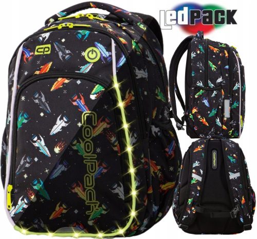 Večnamenski šolski nahrbtnik CoolPack Strike S LED Raketi