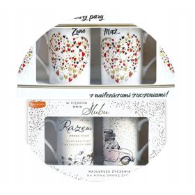   DARILO ZA OBLETNICO POROKE | Gravirane skodelice za romantičen in praktičen dar za posebne priložnosti. Ta set vključuje dva porcelanasta kozarca s po 280 ml prostornine, ki sta pakirana v elegantno e