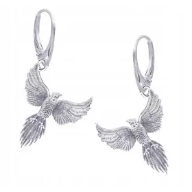  SREBRNI UHANI PHOENIX MYTHICAL BIRD, srebro 925