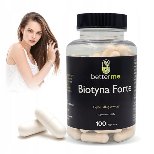Biotin Forte 10 mg za lase, kožo in nohte, 100 kapsul BetterMe