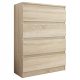 Mobene Moderen komoda 70 x 40 x 98 cm hrast sonoma mat