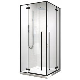 Tuš Kabina Reihe Atea 90 x 90 cm s Črnim Profilom Slim