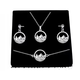 SREBRNI KOMPLET GORSKIH ZVEZD, srebro 925