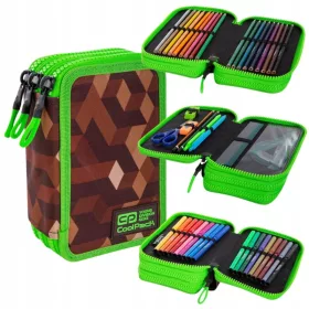   CoolPack Jumper 3 City Jungle šolski trojna peresnica z opremo 19,5 × 12,5 × 6,5 cm
