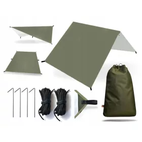   Univerzalni superlahki šotor Tarp Hornhill Open zelen, 1,5 x 2,5 m