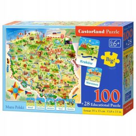  Puzzle Castorland Puzzle 100 kosov Zemljevid Poljske E142