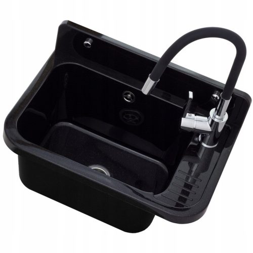 Zlewozmywak Royal Sanitary Black 50 z baterijo