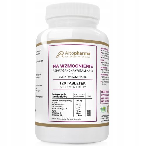 Ashwagandha + Cink + Vitamin C + Vitamin B6 - Celovit Dodatek za Podporo Imunskega Sistema