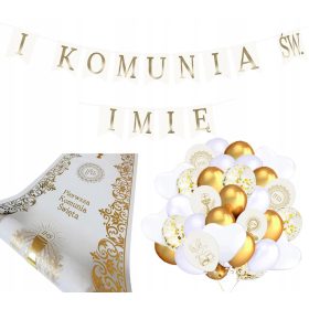 Komunijni komplet s baloni in trakom IME Namizni tekač