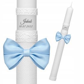   Gromnica za krst, sveča za krst in obhajilo, ekološka pentlja