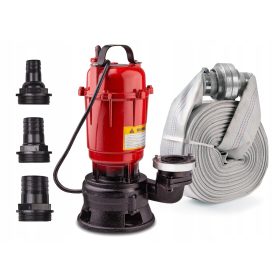   Vodna črpalka za greznico - Profesionalna zatopljiva črpalka za čisto in umazano vodo s 4 različnimi priključki + cev