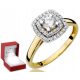 ZLAT PRSTAN Z DIAMANTI 0,50CT GRAVURA 585