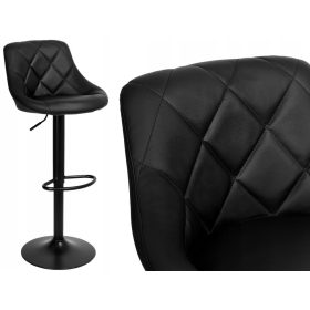 Hoker eHokery CYDRO BLACK, vrteči barski stol, umetno usnje