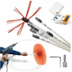   TAJFUN 8m Čistilni Komplet za Dimne Kanale - Učinkovito čiščenje peči s svedrom od spodaj