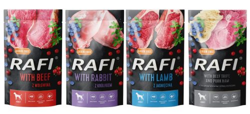 Rafi premium mokra hrana za pse jagnjetina, borovnice, brusnice 0,5 kg