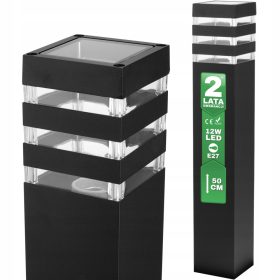 Kvadratni stoječi drog Lumiled E27 50 cm črn