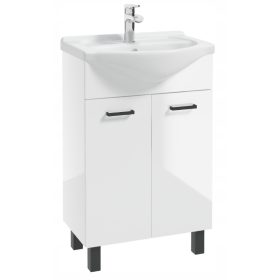 Eleganten stojni umivalnik s sijajno lakirano omarico 50 cm