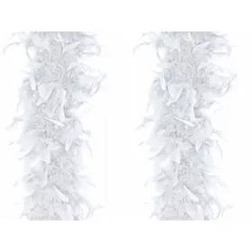 Perjanica Party Deco 1920, 1930, 1940, 180 cm, bela