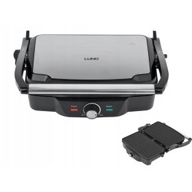    Kontaktni, panini, zložljivi, tradicionalni električni žar Lund 67458 srebrno/siv 1600 W