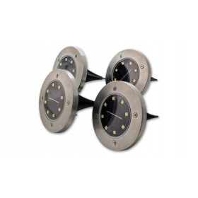  Viseča solarna svetilka Masterled srebrna 13,5 cm 4 kos.