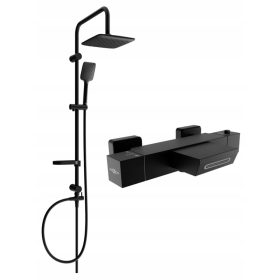 Mexen črna termostatska tuš garnitura Sven Cube