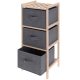Home Styling Collection Regal 3-polični omarica 65 cm s košarami Loft Scandi