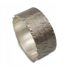   Elegantni moški poročni prstan iz srebra 925 - 1,0 cm širine
