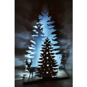 LED Božična Jelka z Jelenčki