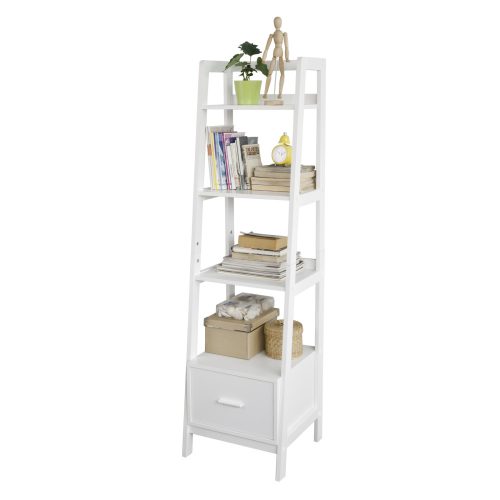 Moderen stenski regal za knjige 160 cm, bela