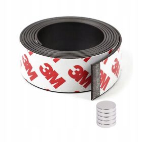 Magnetna trakta 3M z lepilno podlogo 25mm / 2mm / 5m