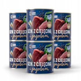   John Dog mokra hrana za divje prašiče s teletino in jagodami 6x800 g