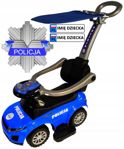 BabyPolice 4v1 poganjalec, hojica, avto s strehico in tablico