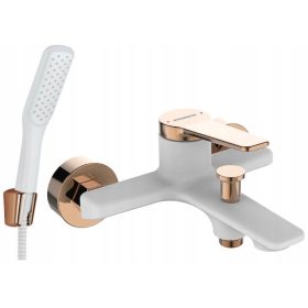   Stenska armatura za kad in tuš Kuchinox Alanis bela z rožnim zlatom