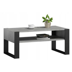   Kavna mizica KAJA, beton-črna, retro dizajn, 100 x 53,6 x 50 cm