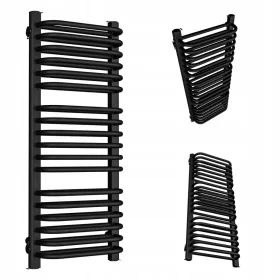 Vrtni radiator za kopalnico DOUBLE 1580/500 ČRNI MAT