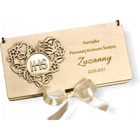 DARILO ZA PRVO OBHAJILO - ŠKATLA ZA DENARNO DARILO Z IMENOM