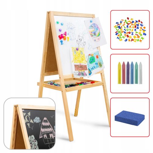 Tabla za otroke KIDSboards, magnetna, suha brisanje, dvostranska, 120 cm