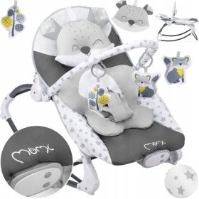   Bujak za dojenčke MoMi LUIS s sivo blazino - IGRALNA BLAZINA S PESMI IN VIBRACIJAMI