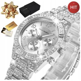   Srebrna ženska ura s Swarovski kristali 925 - Popolno darilo za ženske