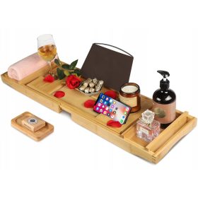 Bambusova kopalniška polica Halia za kad 75-111 cm, naravni