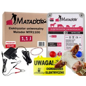   Električni pastir za govedo Matador MTR1100 1,1J, univerzalni 12V električar za govedo, krave