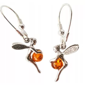  Srebrni UHANI ELVE-VILE z certifikatom JANTAR +.