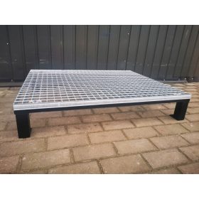 Mogočni Kovinski Podest z Stopnicami Masivna Kovina 100 cm