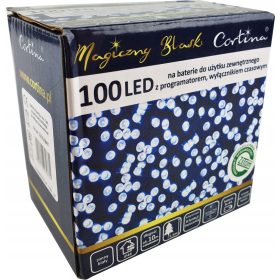   Cortina LED lučke za novoletno drevo na baterije 100 LED funkcij Božično drevo s časovnikom - Bela