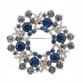 PINETI Venček z vrtnicami 14K pozlačena broška